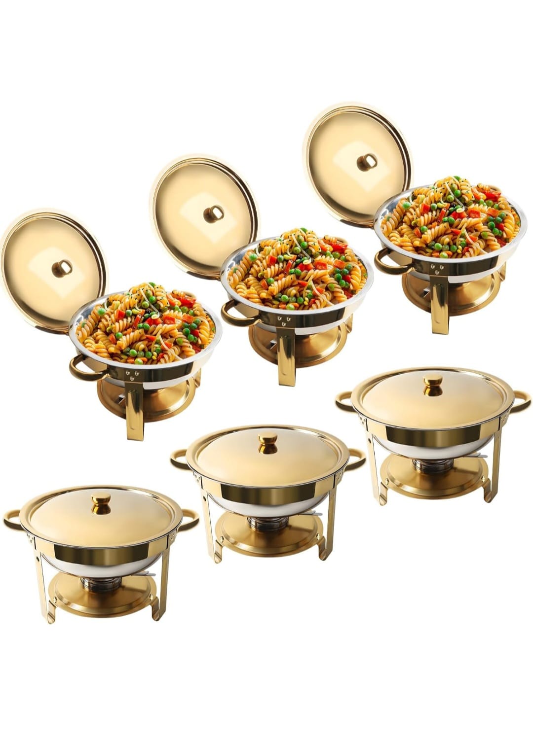 Gold colored Stainless Steel Buffet Chaffing Dish Rental (Food warmers)