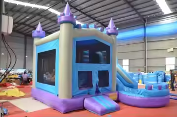 Purple Star Bouncy Castle with Water slide Rental