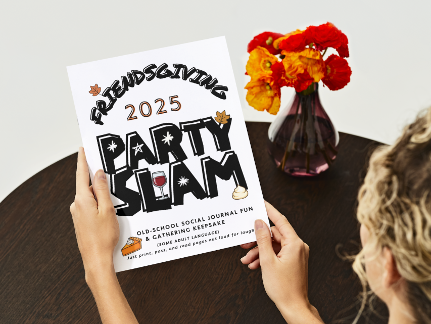 Friendsgiving Party SLAM – Printable Slam Book Game for Family & Friends (Digital Download)