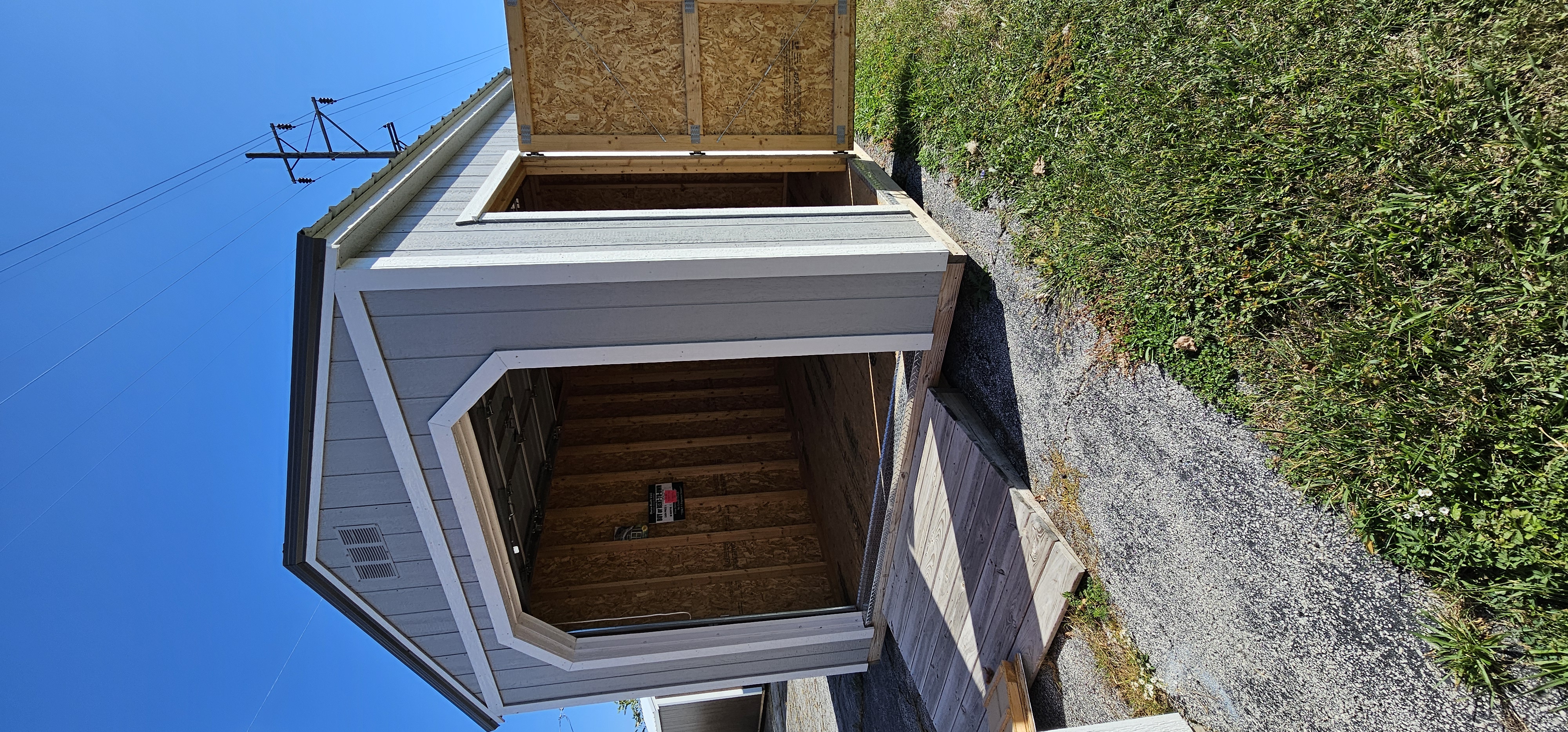 Oversized Golf Cart-Harley-Zero Turn Mini Garage W/Roll Up Door