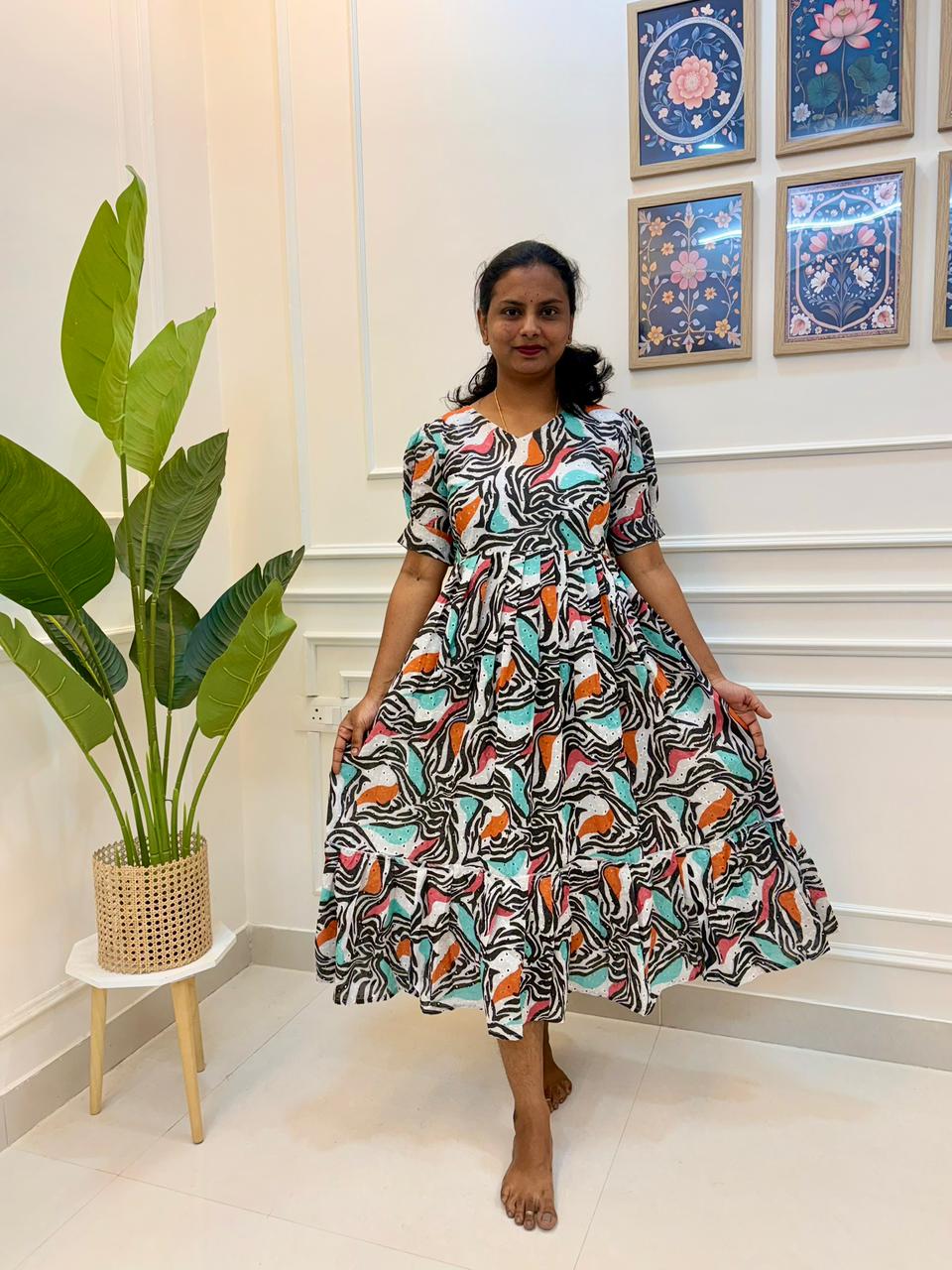Floral Printed AKOBA Frock