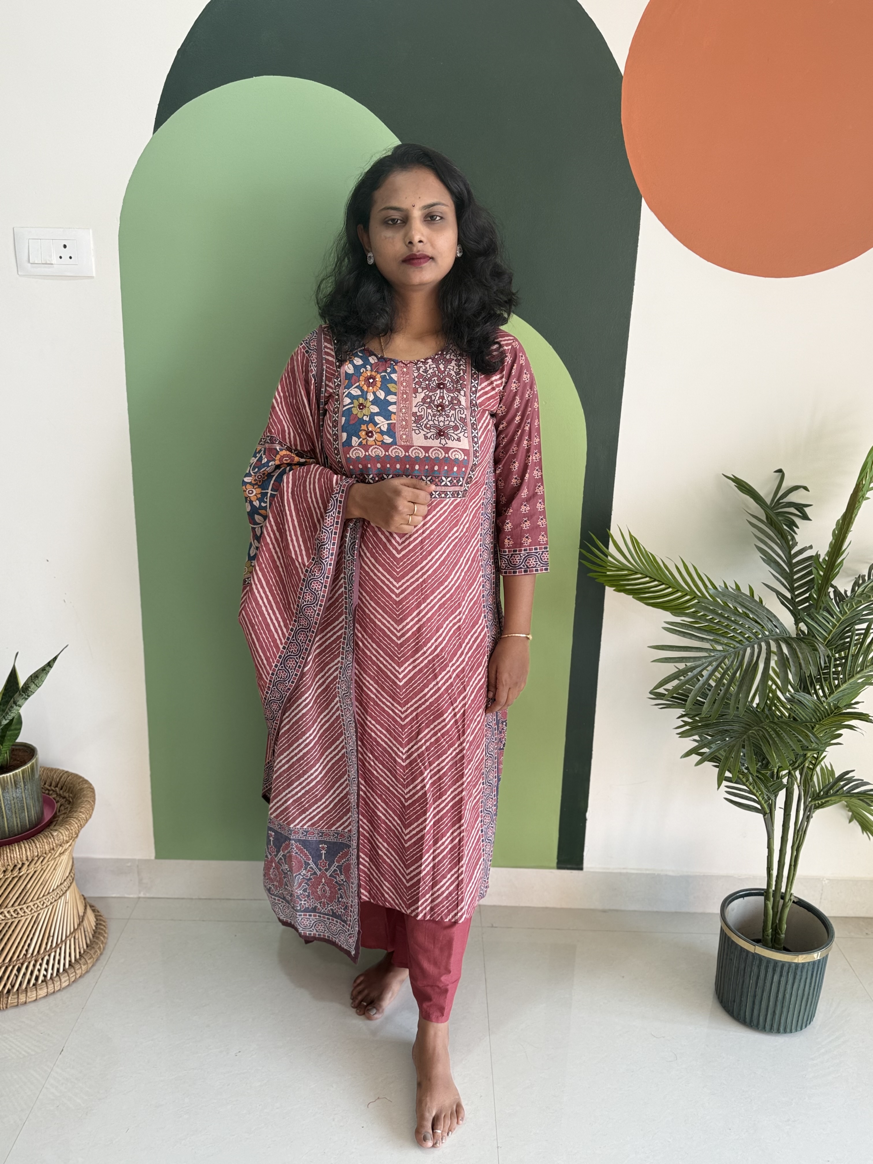 Embroidered Cotton Kurta Set