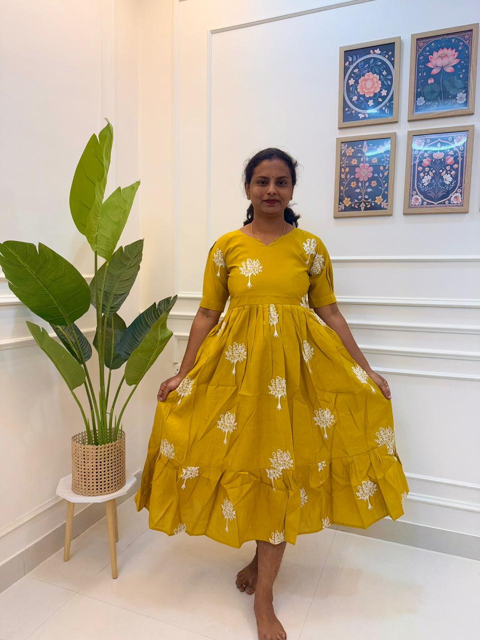 Yellow Floral Frock