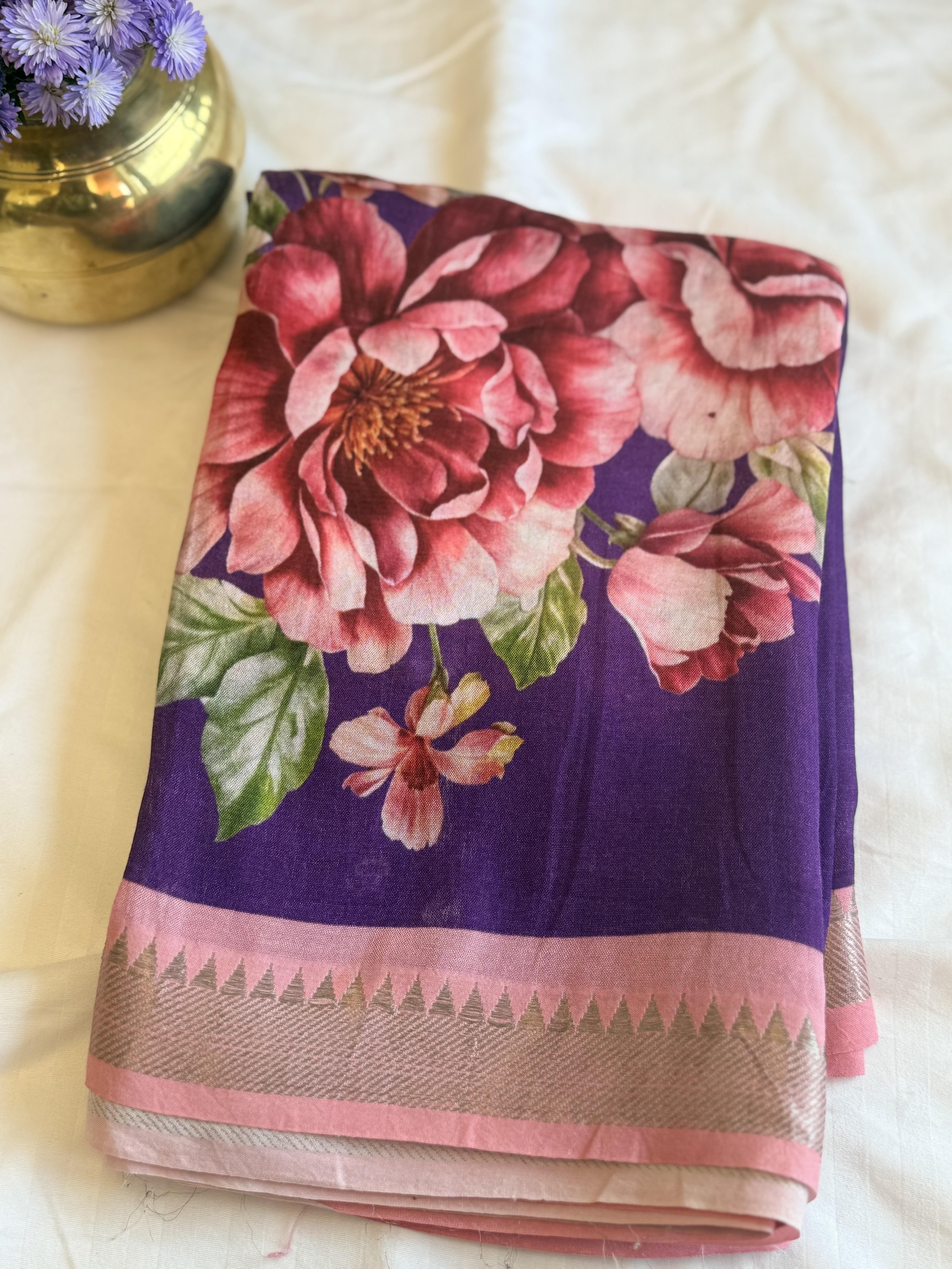 Digital Printed Mangalgiri Saree 