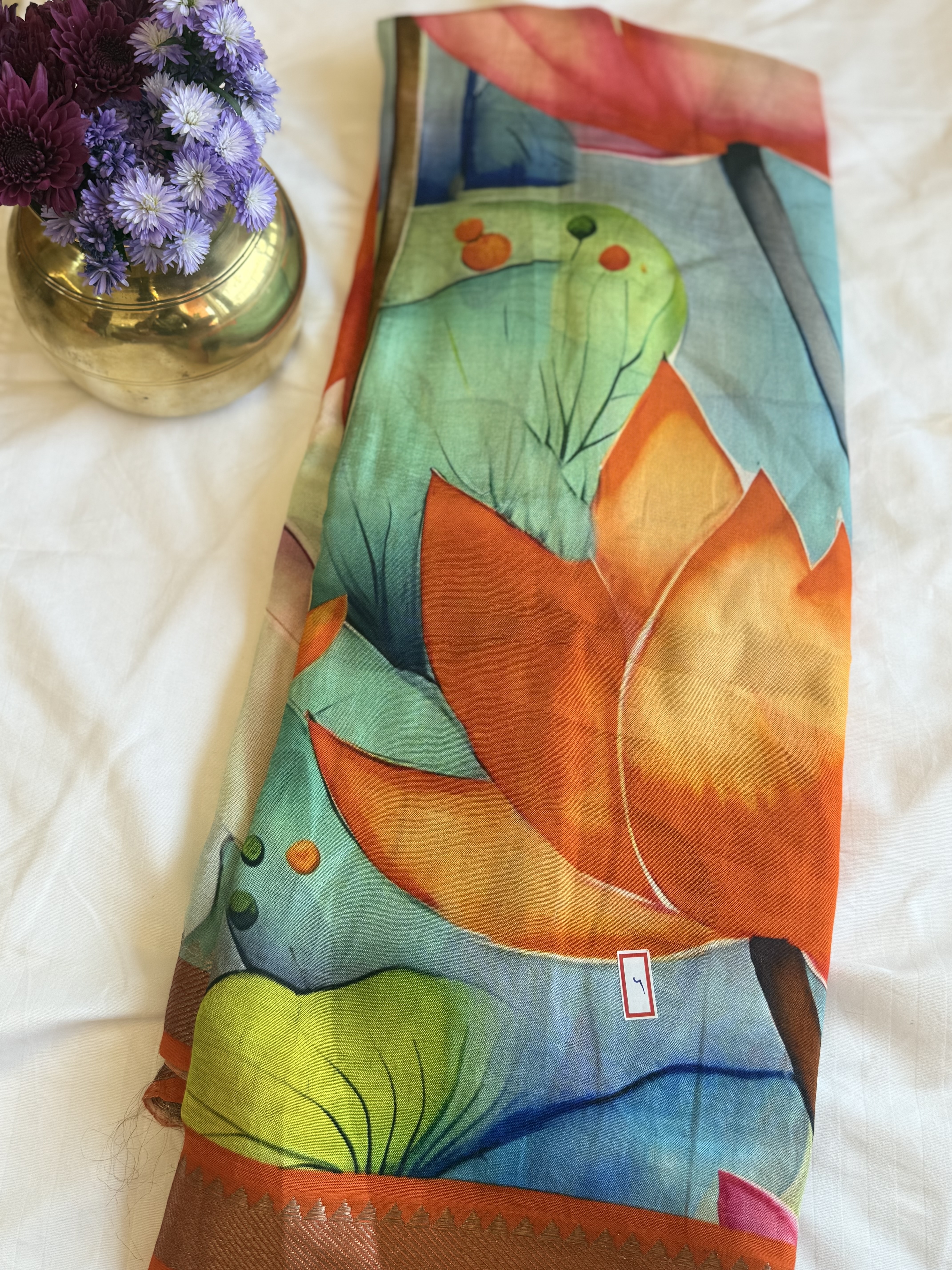 Digital Printed Mangalgiri Saree 