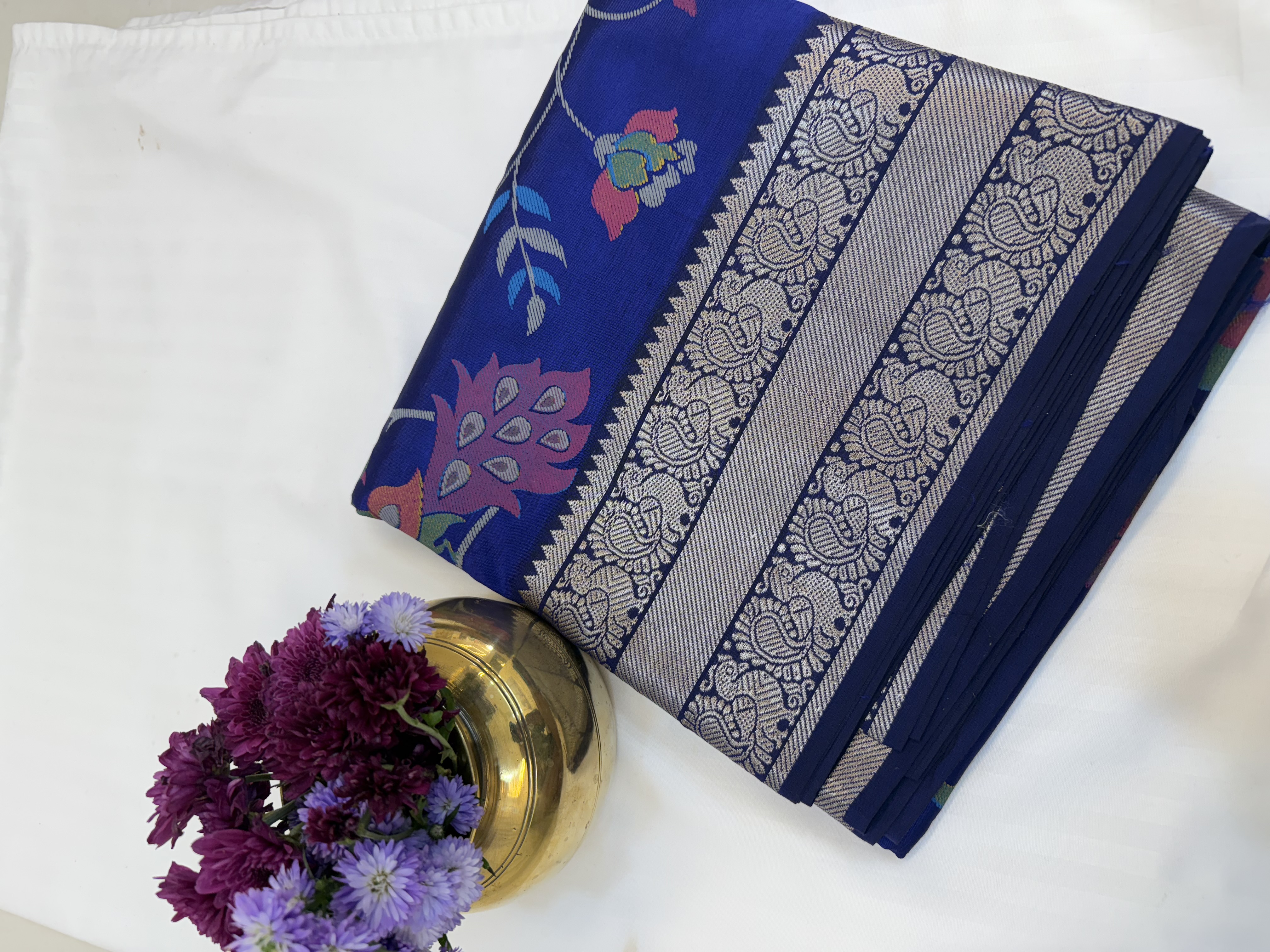 Patterned Mangalagiri Paithani Saree SSMP0001