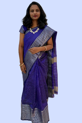 Small Checked Vintage Mangalgiri Saree
