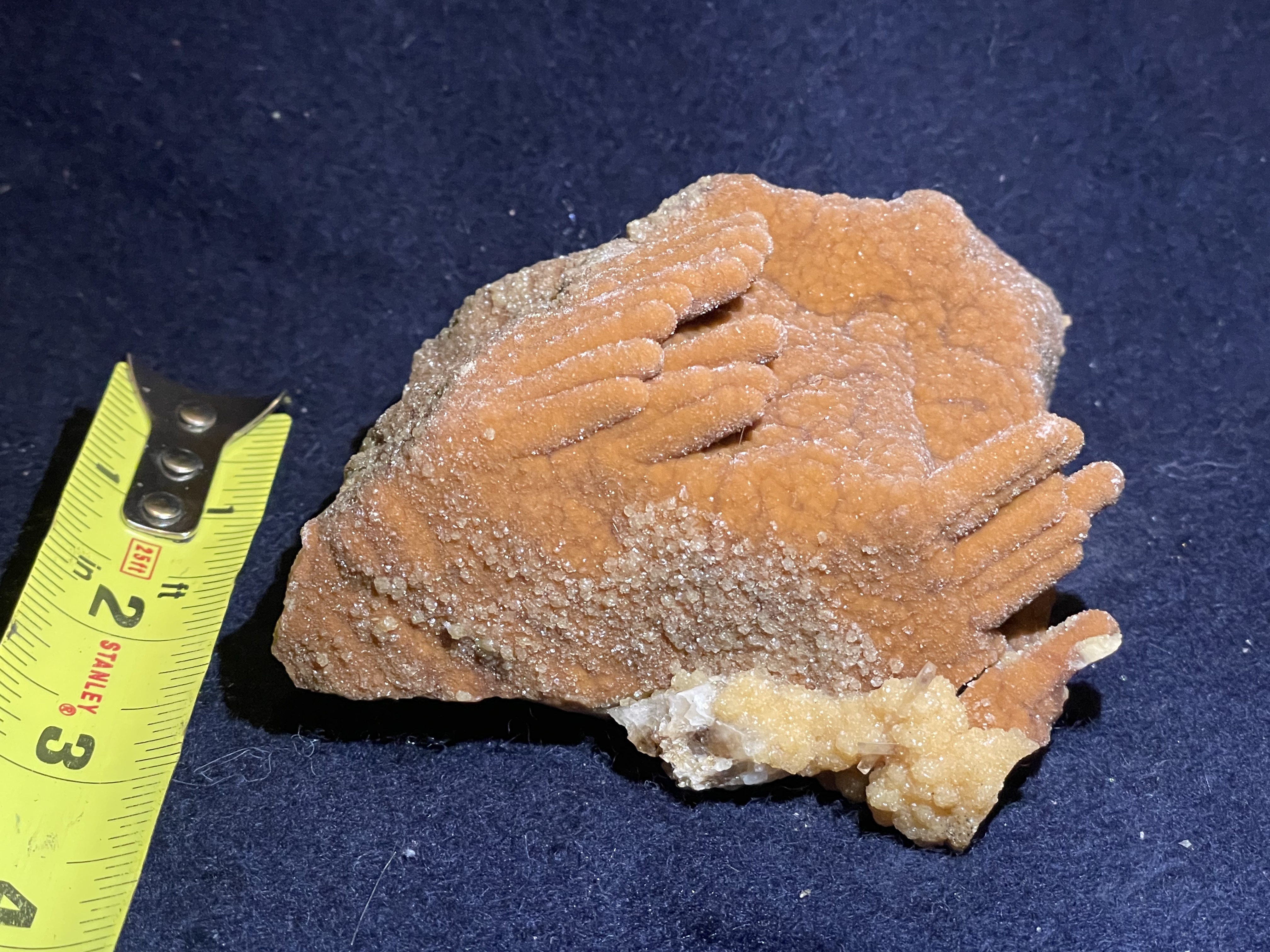 6B - Orange Calcite Stalactite with Citrine & Quartz