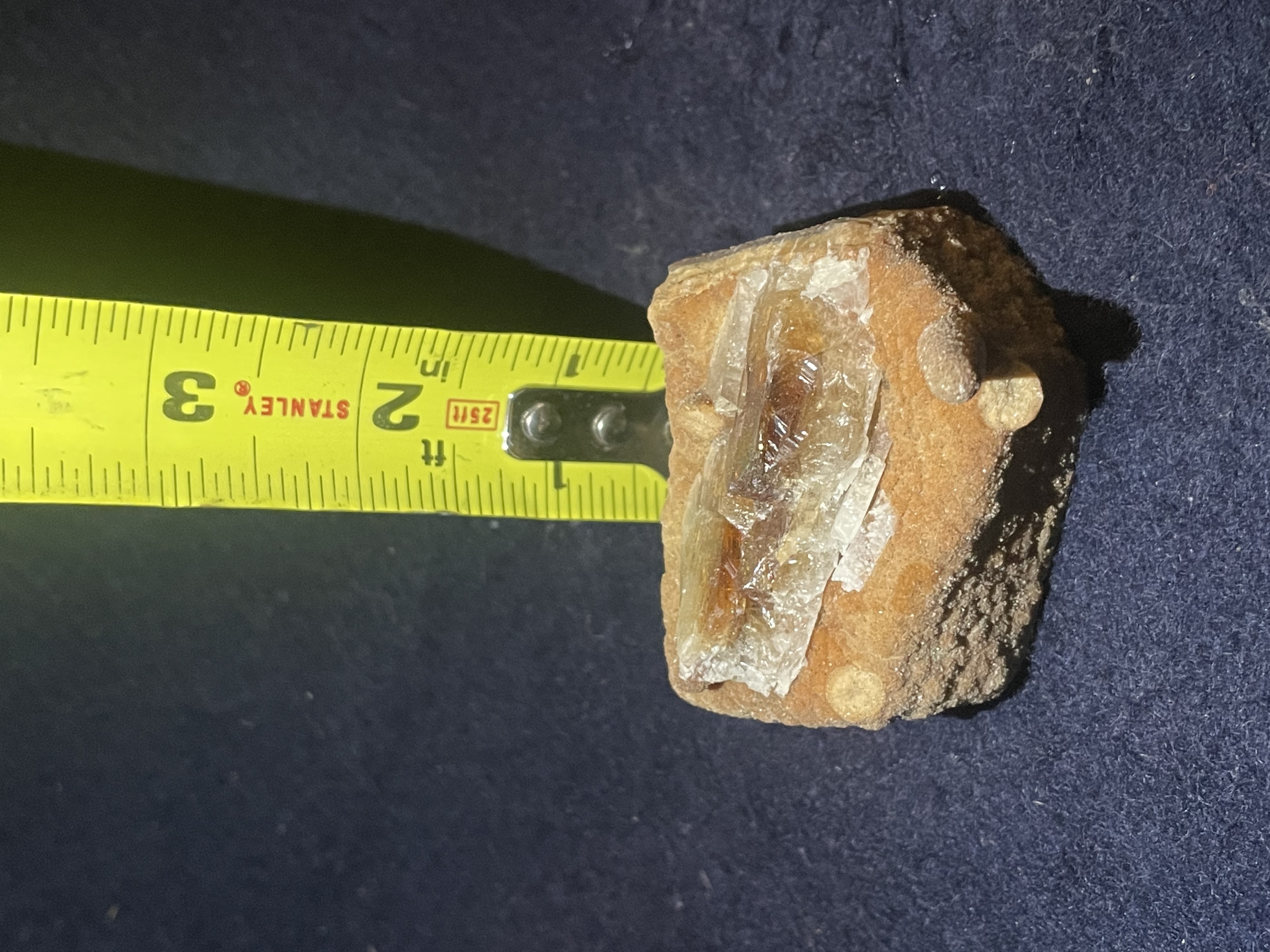 36B - Orange Calcite Stalactite & Brown Quartz 