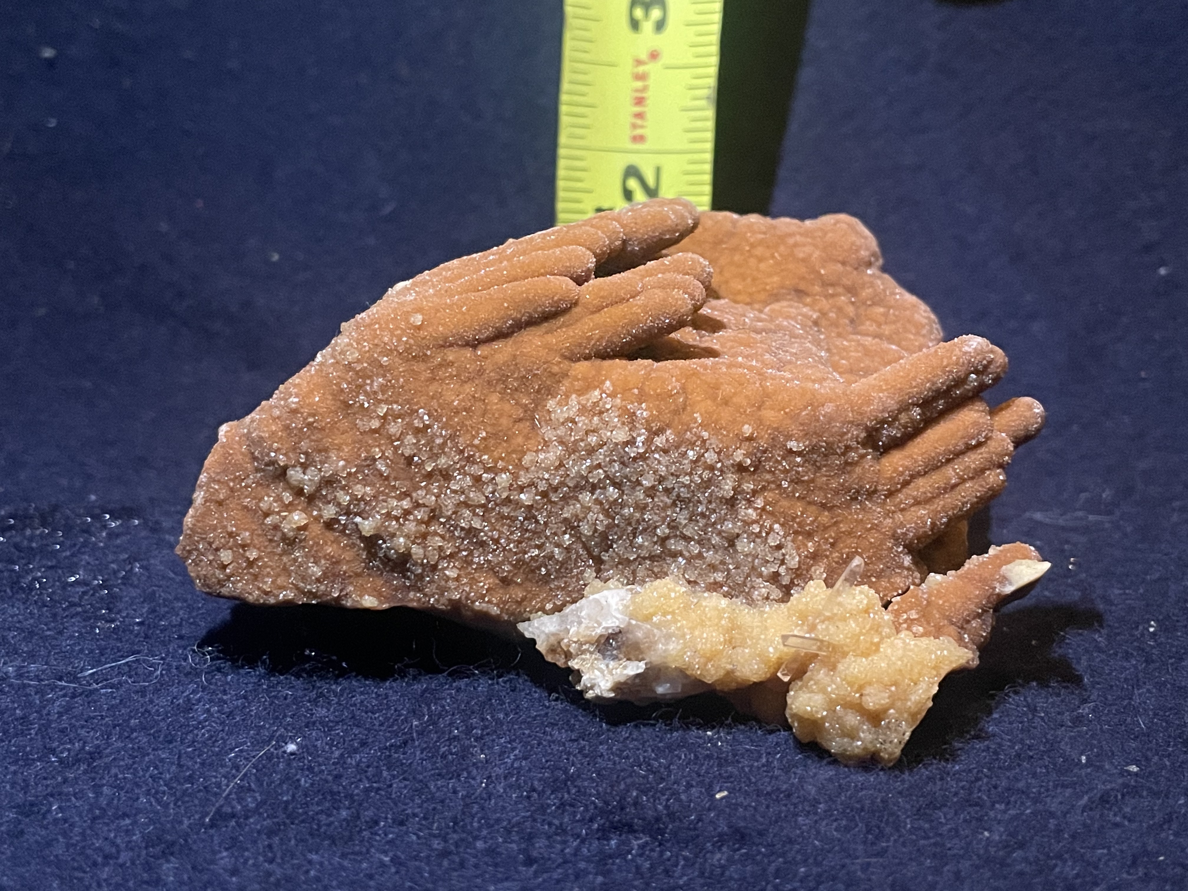 6B - Orange Calcite Stalactite with Citrine & Quartz 