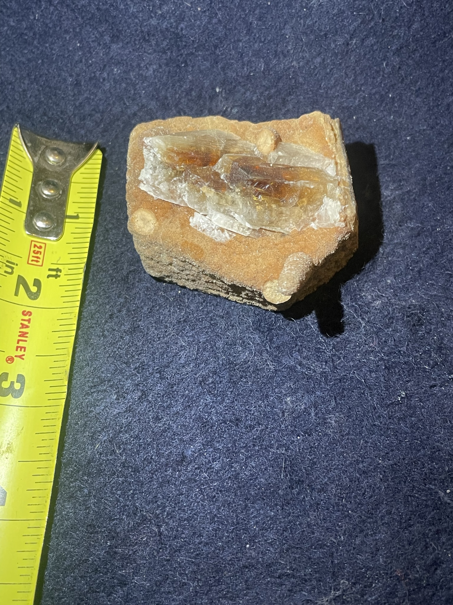 36B - Orange Calcite Stalactite & Brown Quartz 