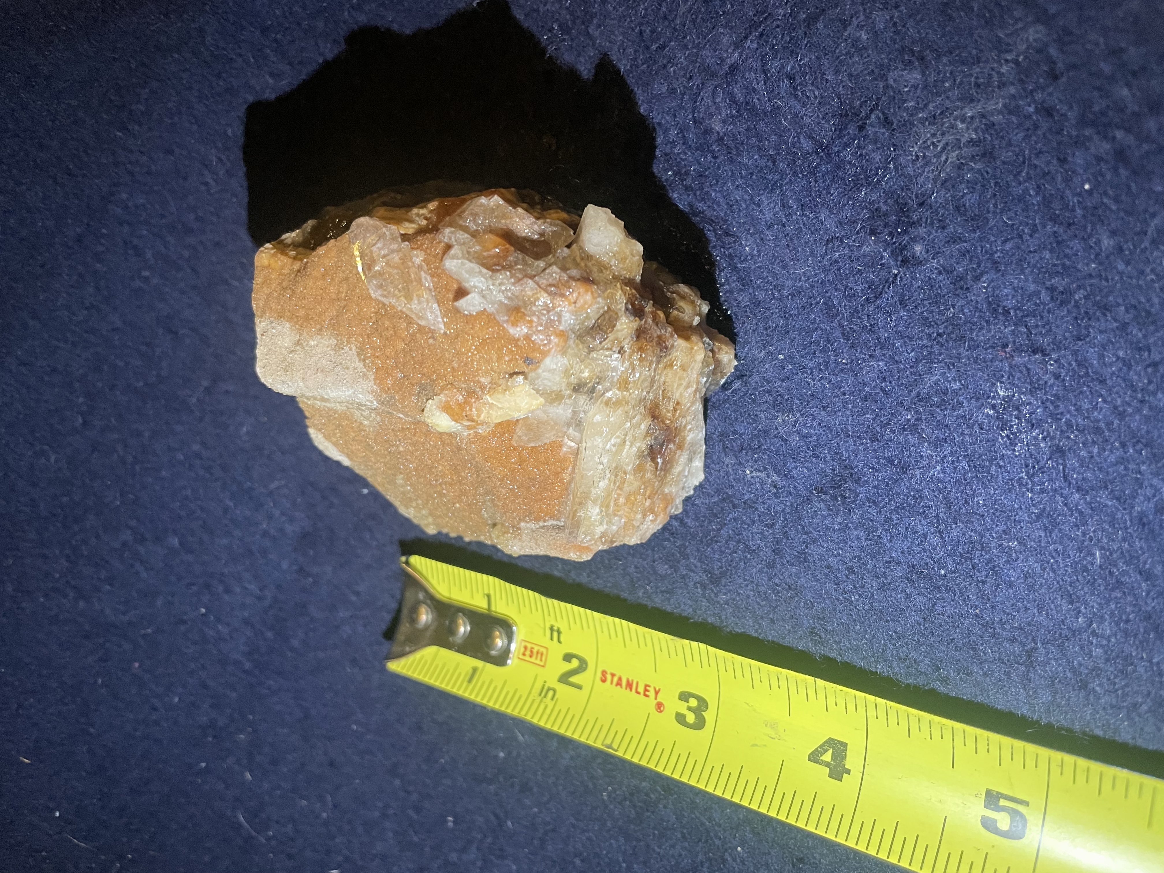 32B - Orange Calcite Stalactite with Quartz