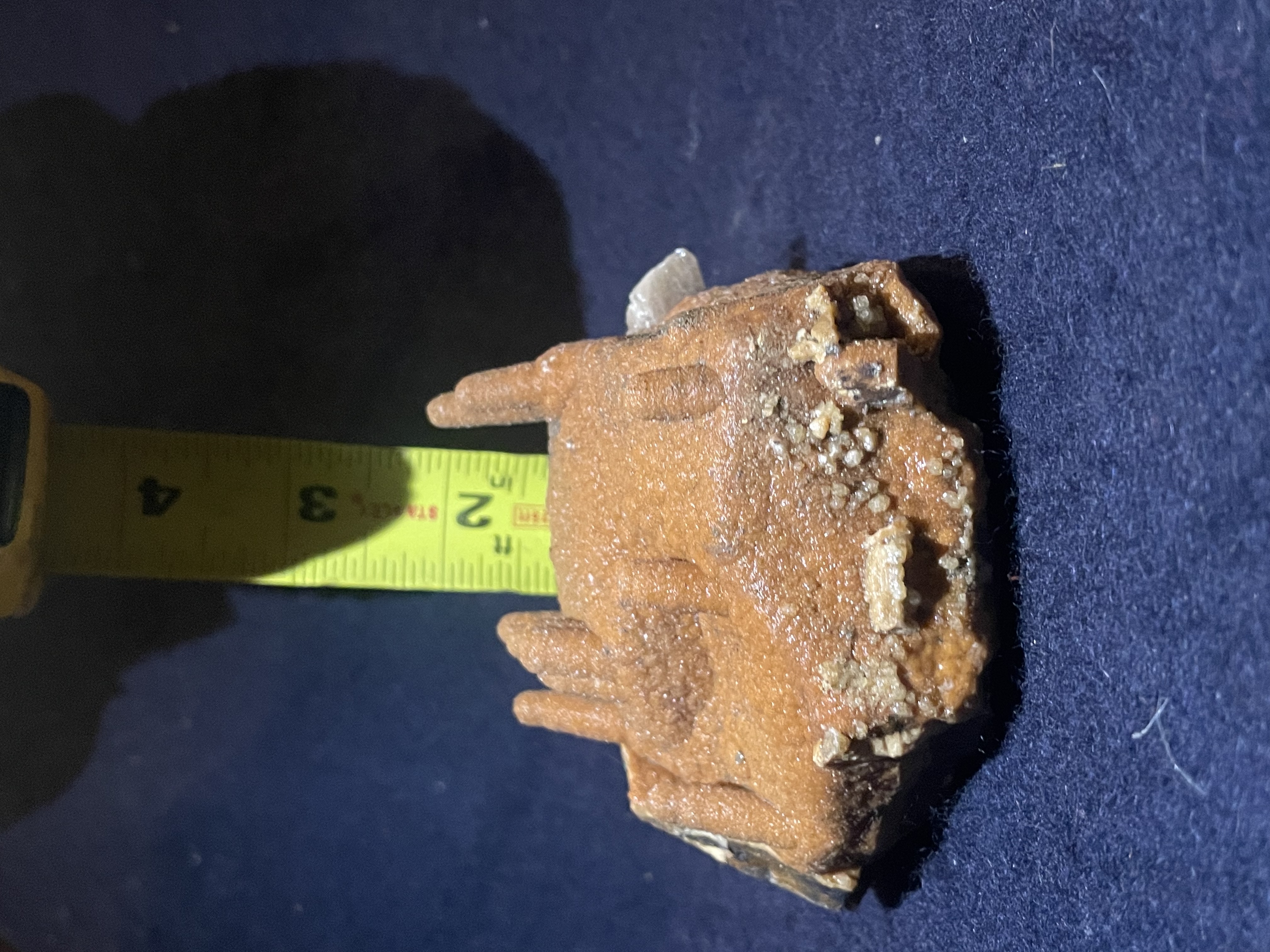 16B - Orange Calcite Stalactite with Quartz 