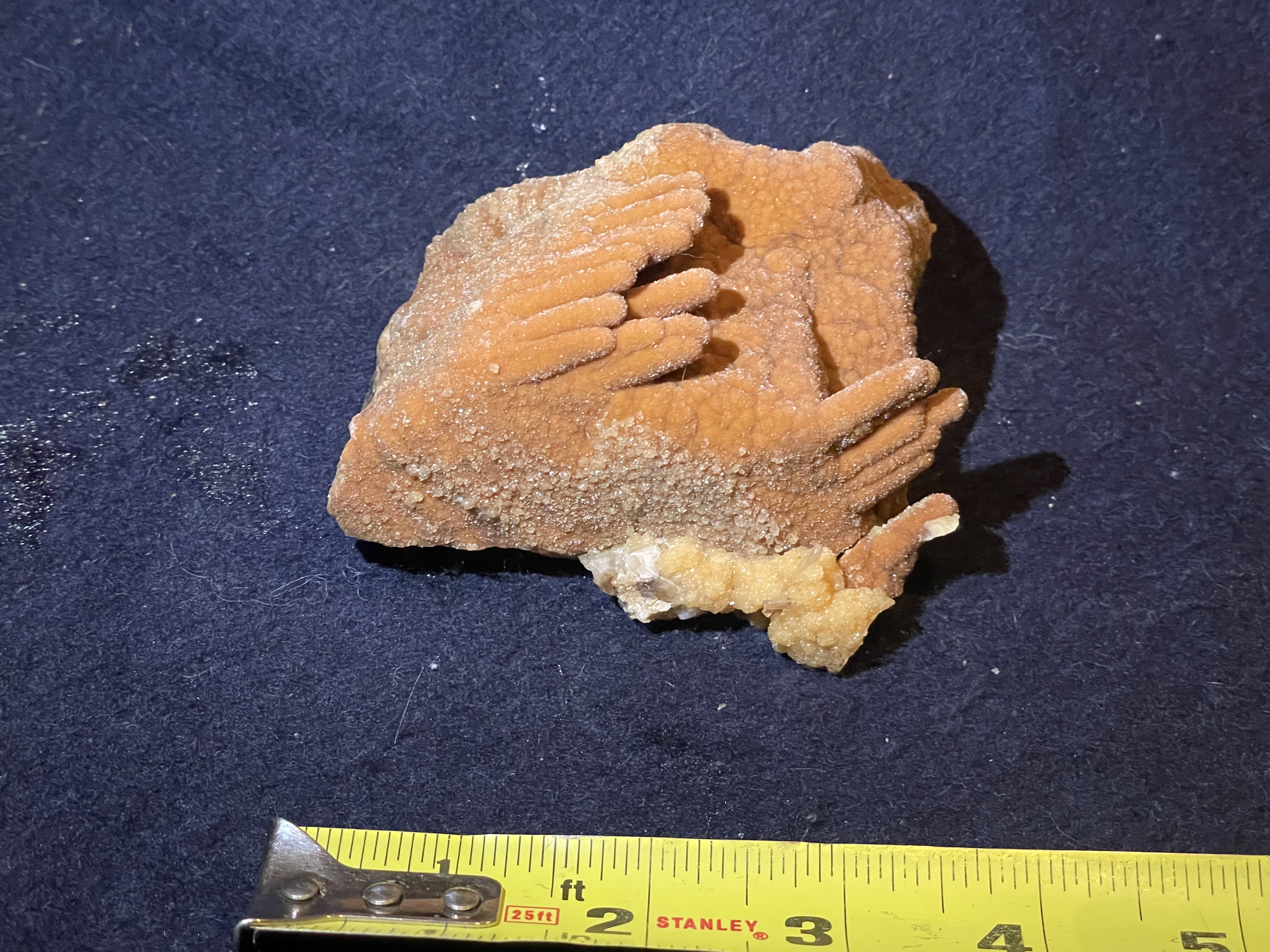 6B - Orange Calcite Stalactite with Citrine & Quartz 