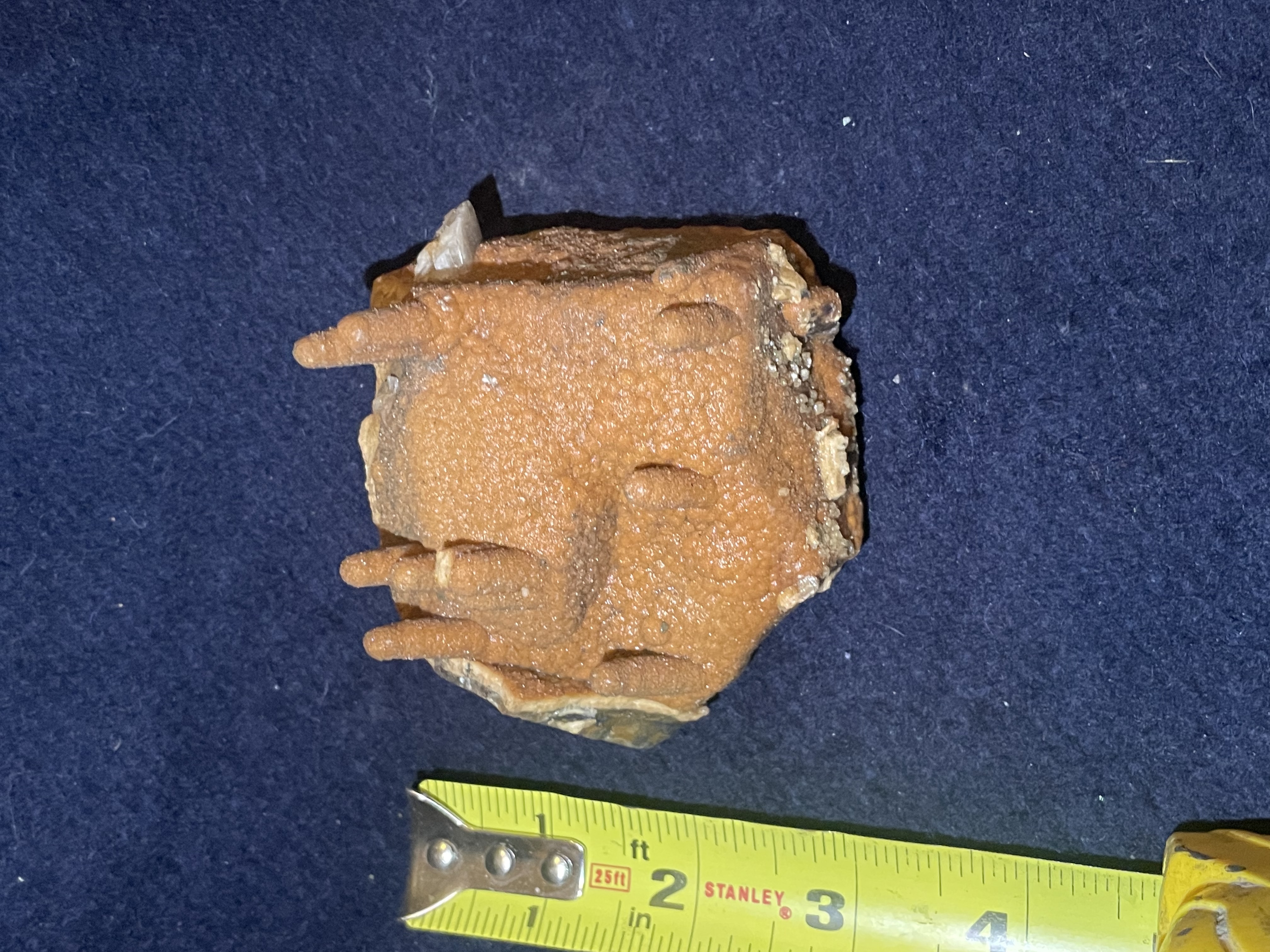 16B - Orange Calcite Stalactite with Quartz 