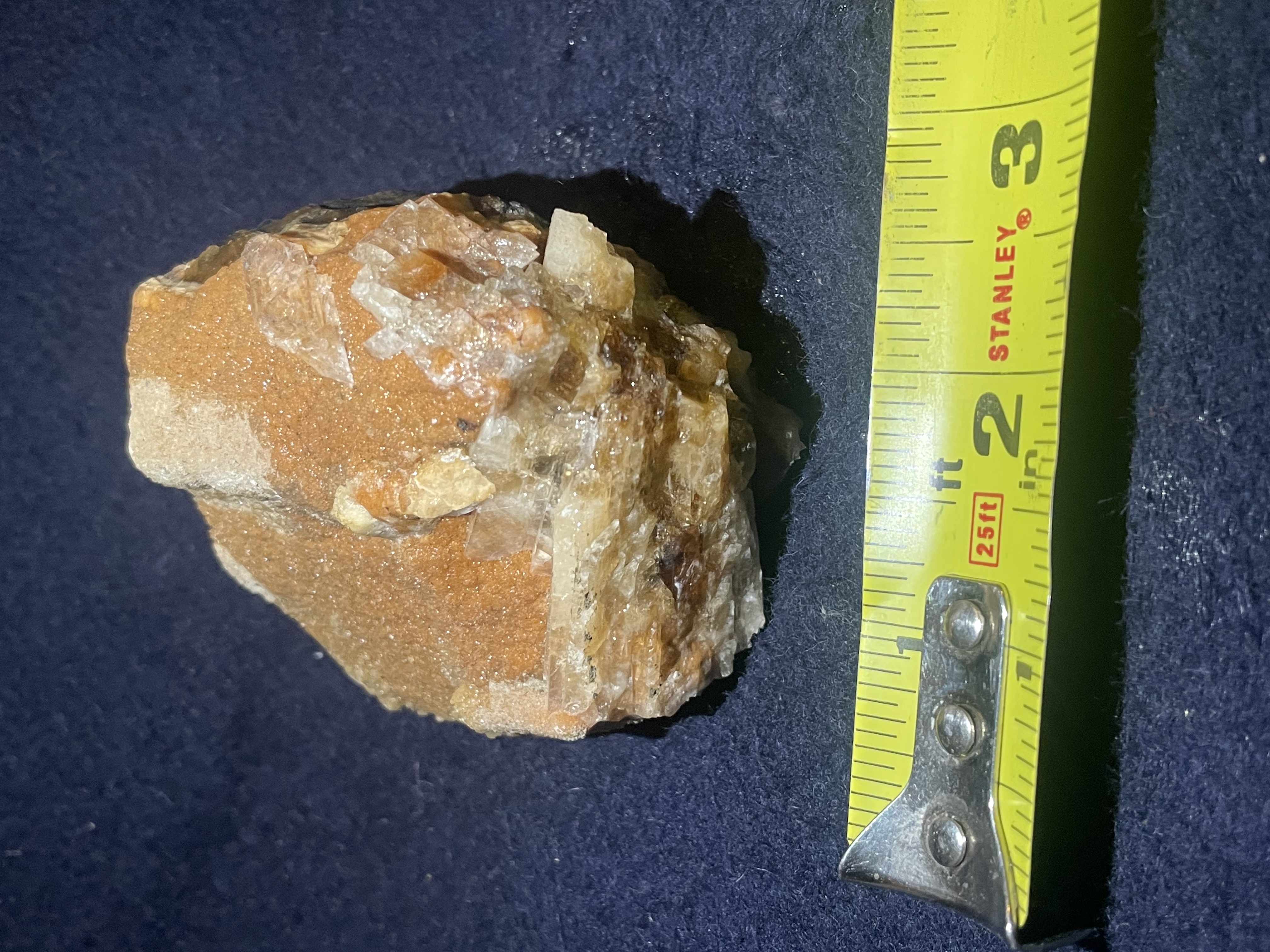 32B - Orange Calcite Stalactite with Quartz