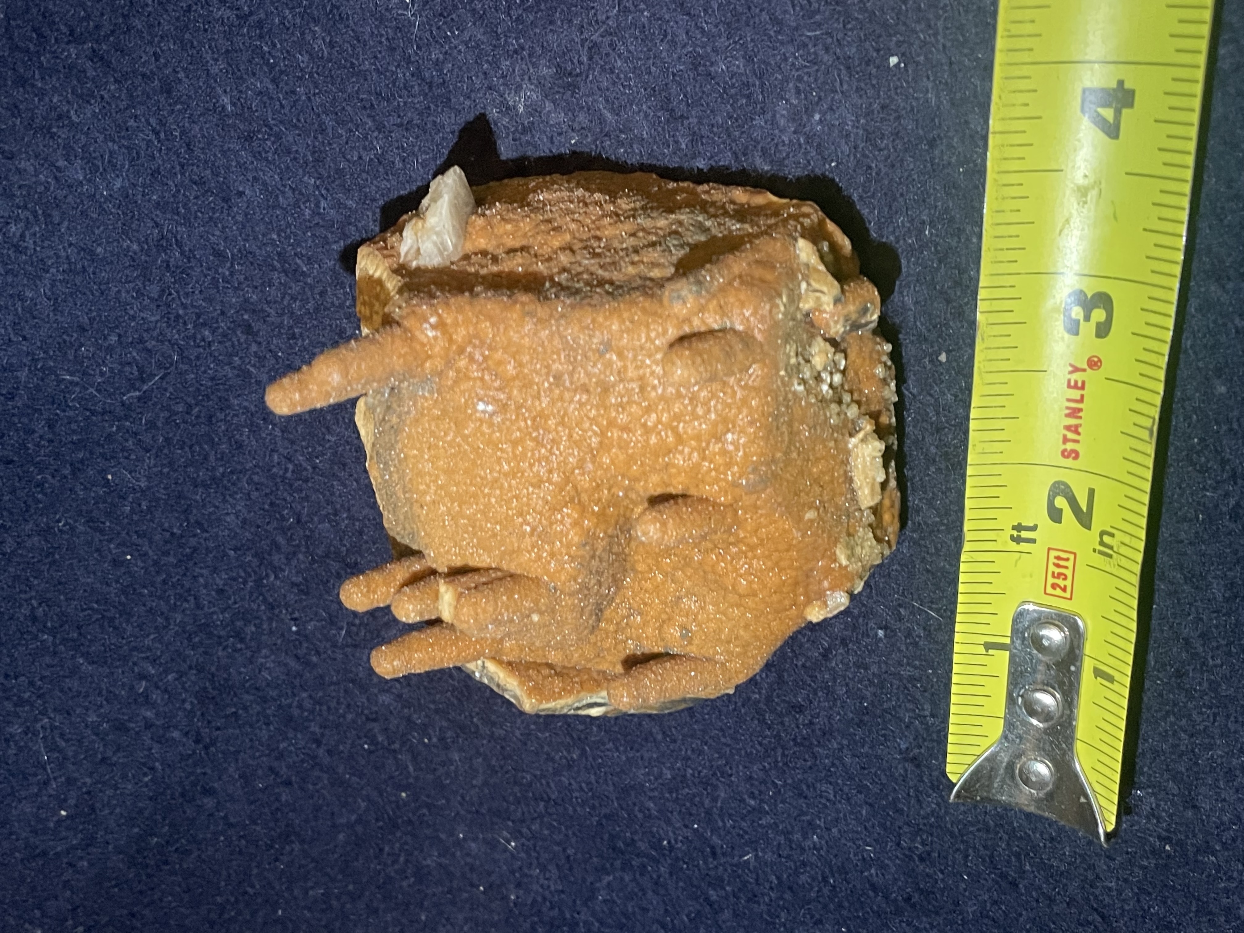 16B - Orange Calcite Stalactite with Quartz