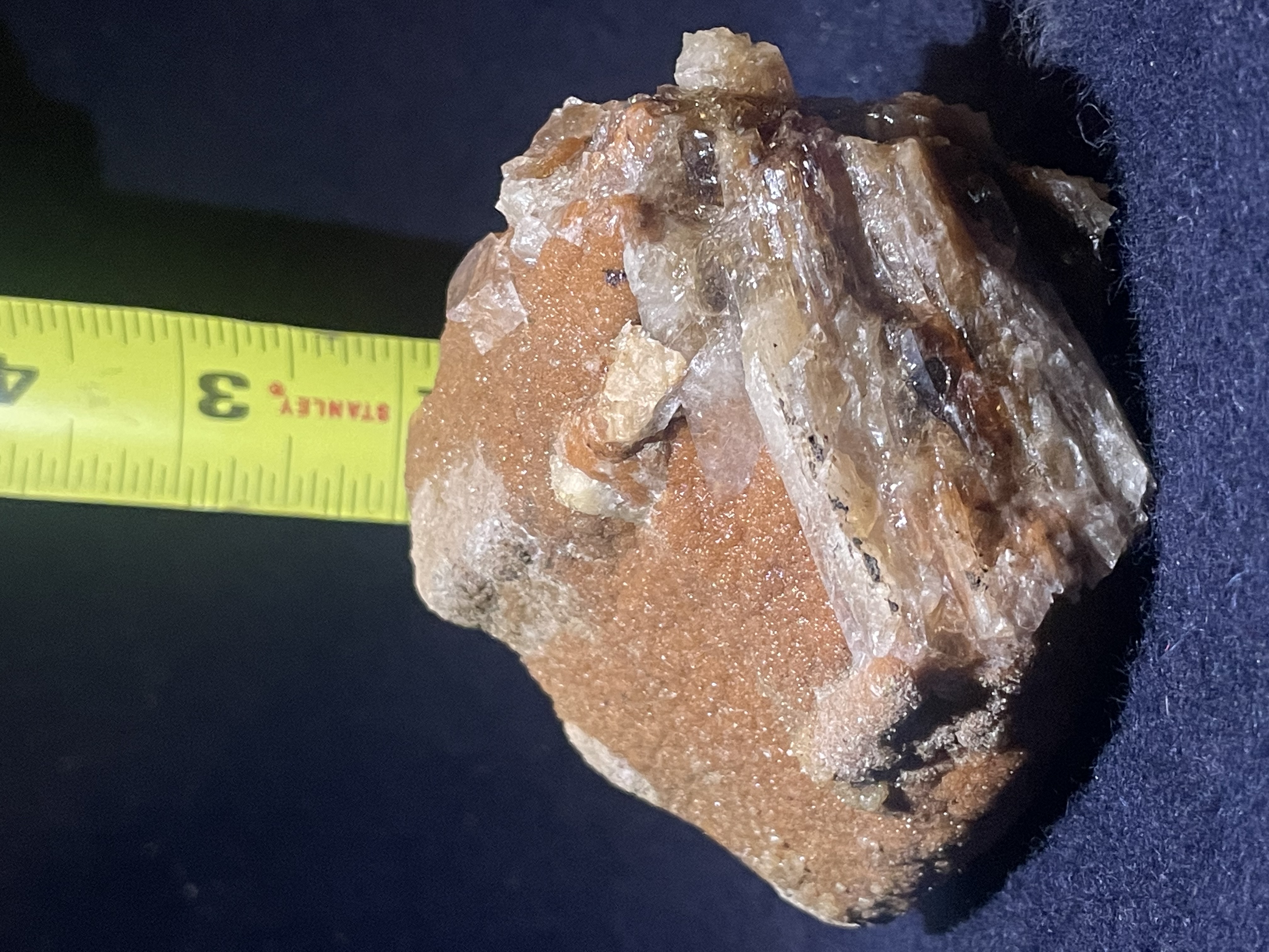 32B - Orange Calcite Stalactite with Quartz