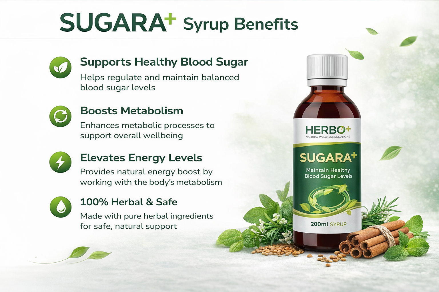 SUGARA+ Herbal Blood Sugar Management 30 Dys Pack