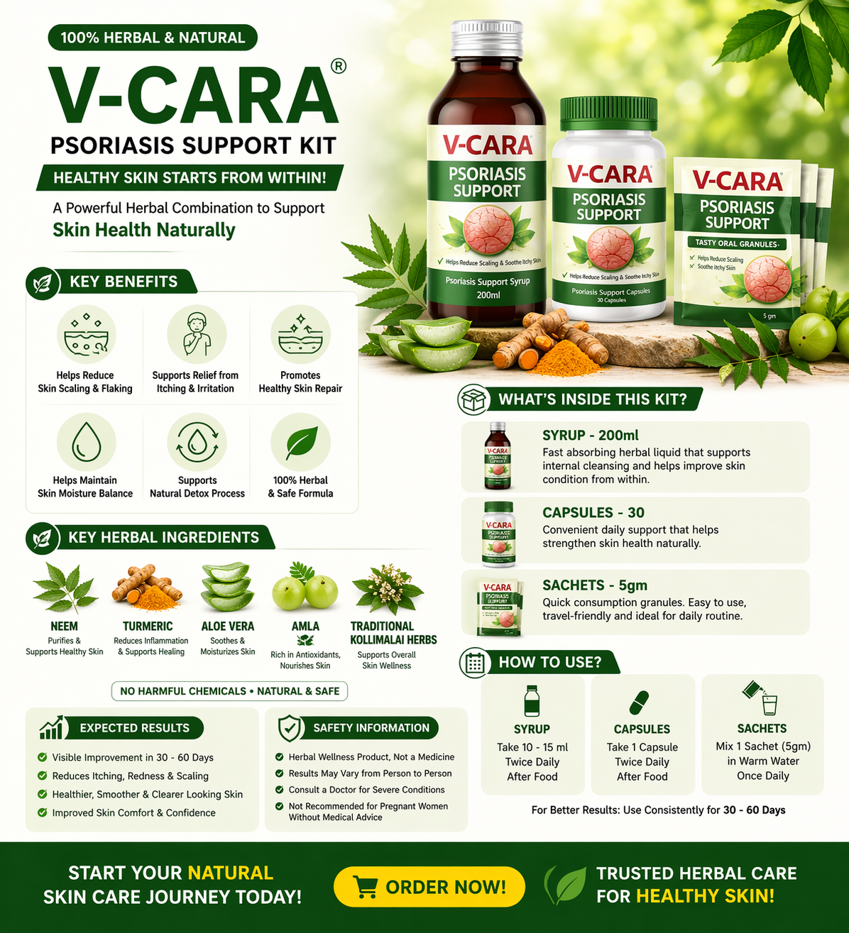 V-CARA Psoriasis Support 30 DYS PACK