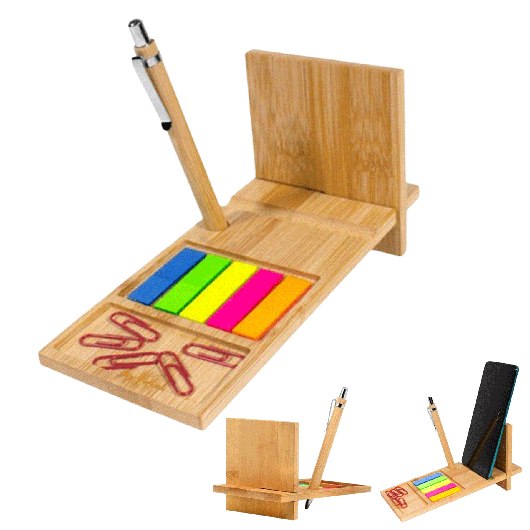 Bamboo Desk Organizer Set