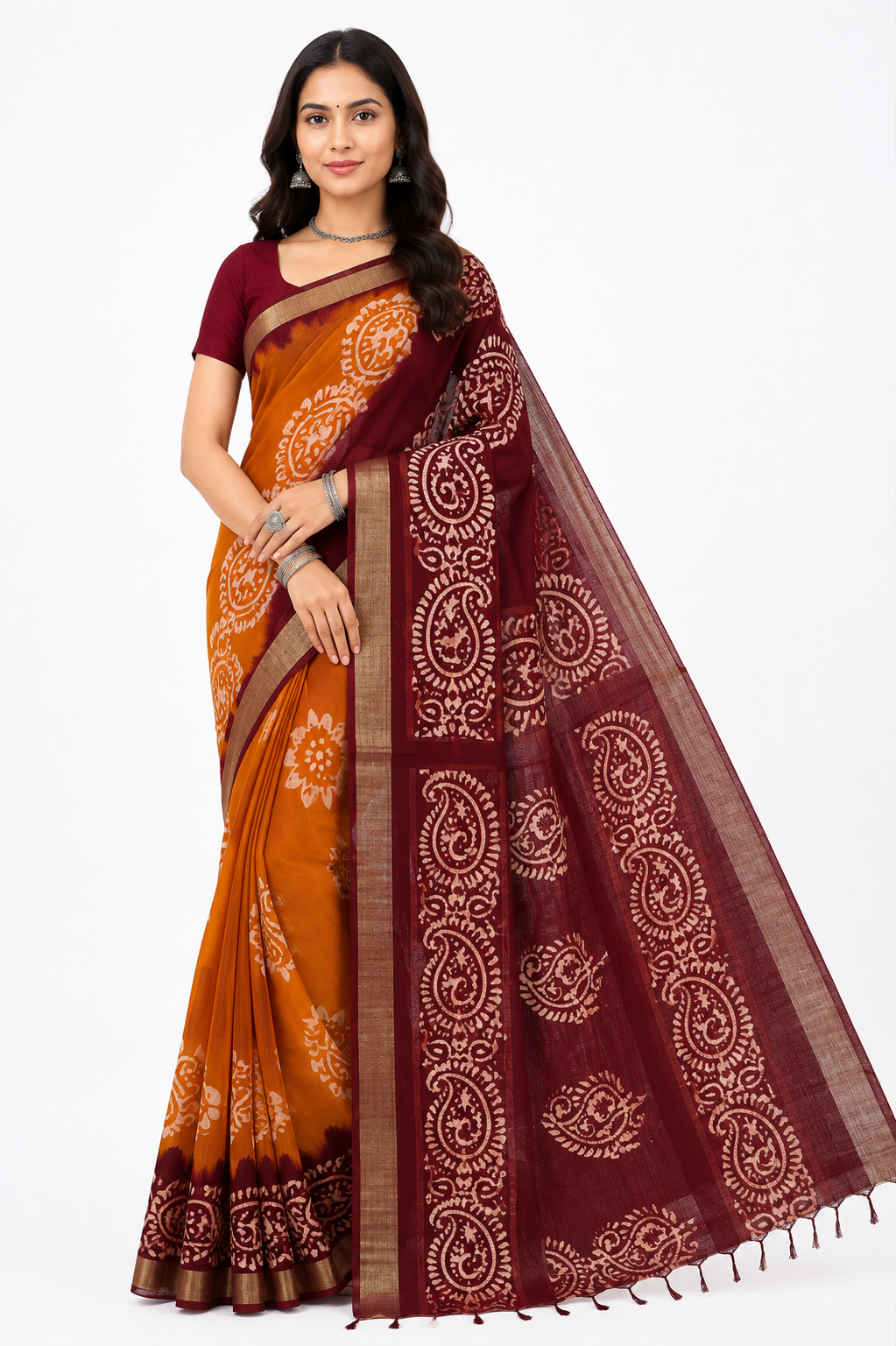 Batick Printed Cotton Saree