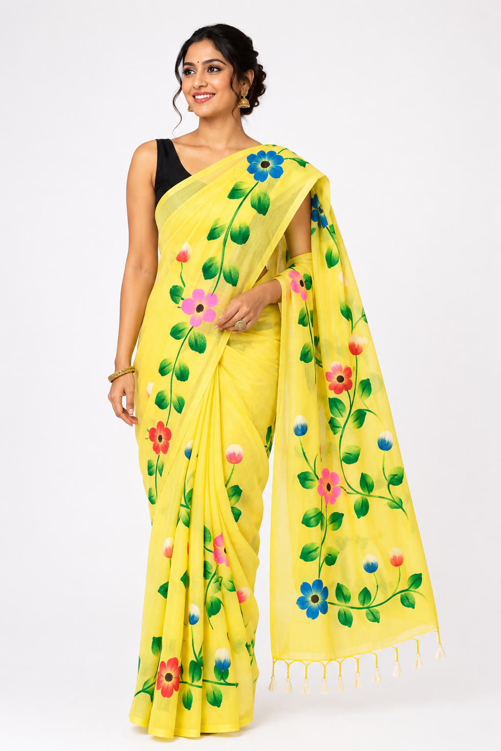 Handprint Handloom Saree
