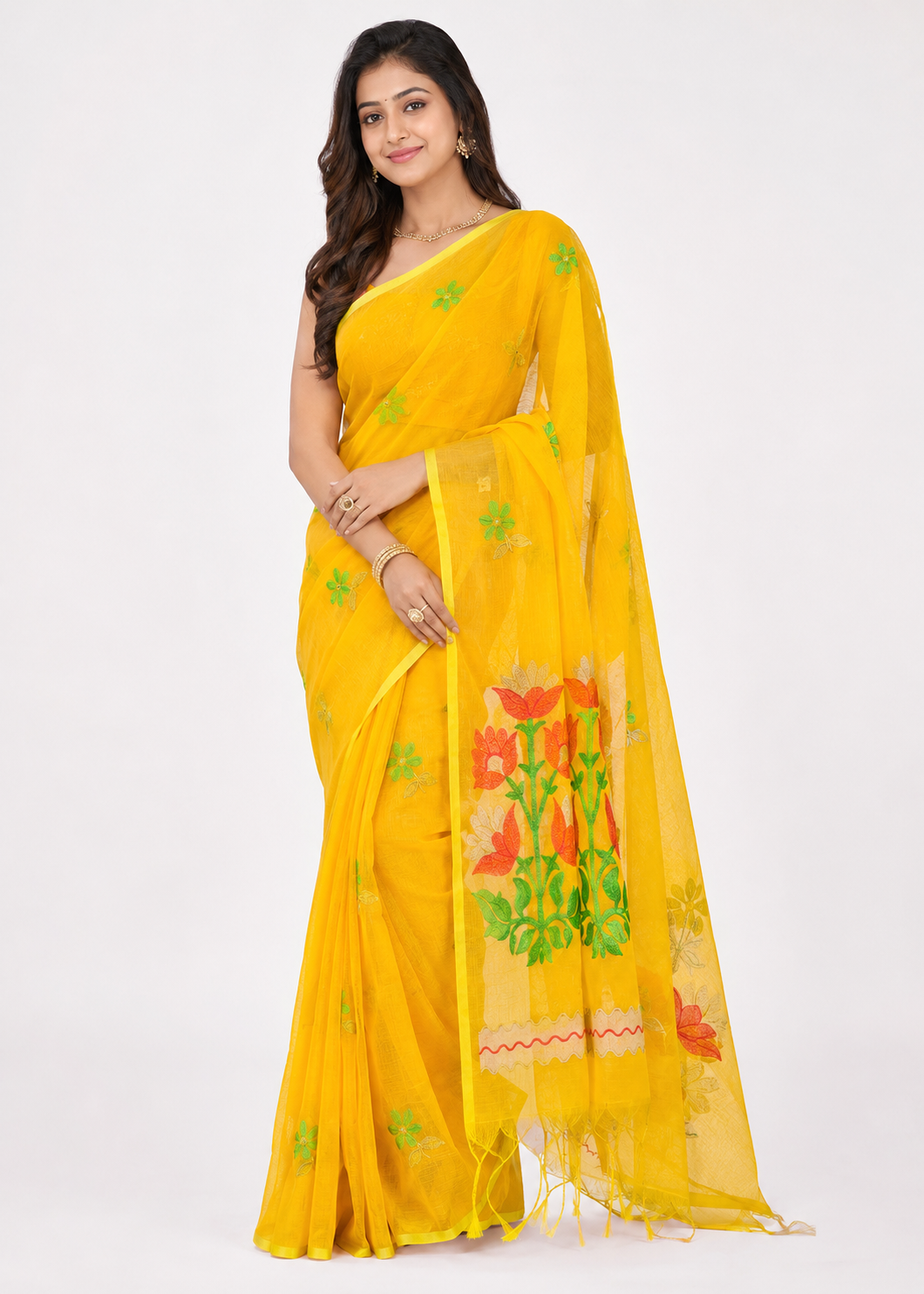 Embroidery Handloom Saree