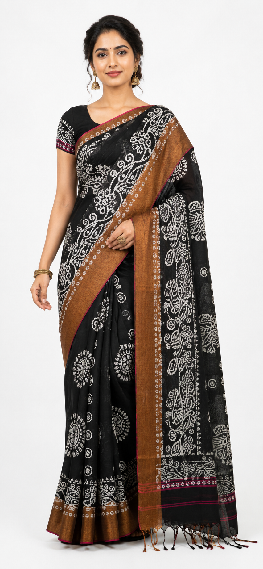  Batik print Handloom saree