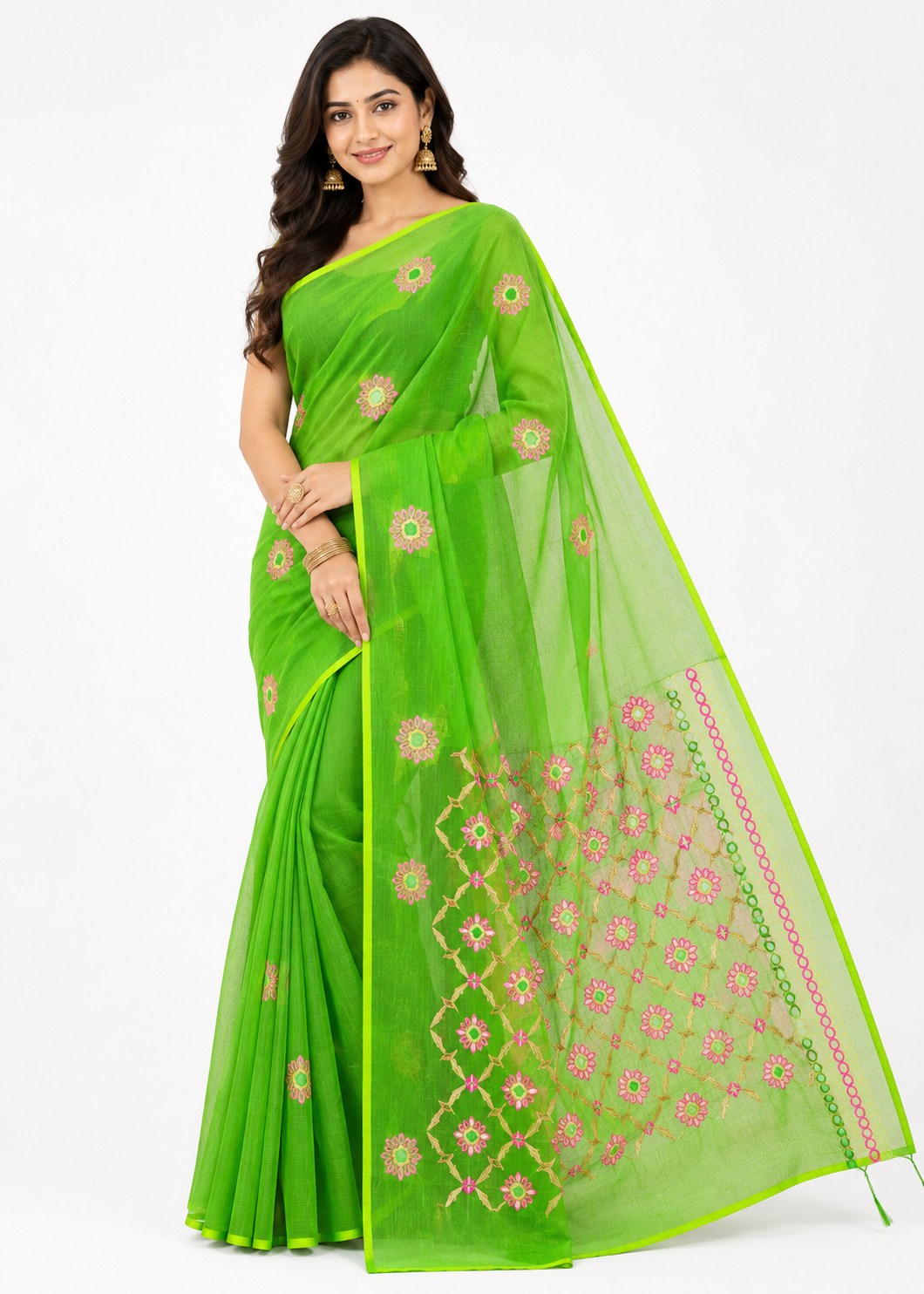 Embroidered Handloom Saree