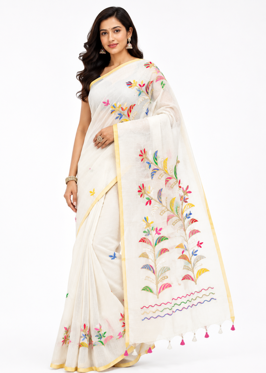 Embroidered Handloom Saree