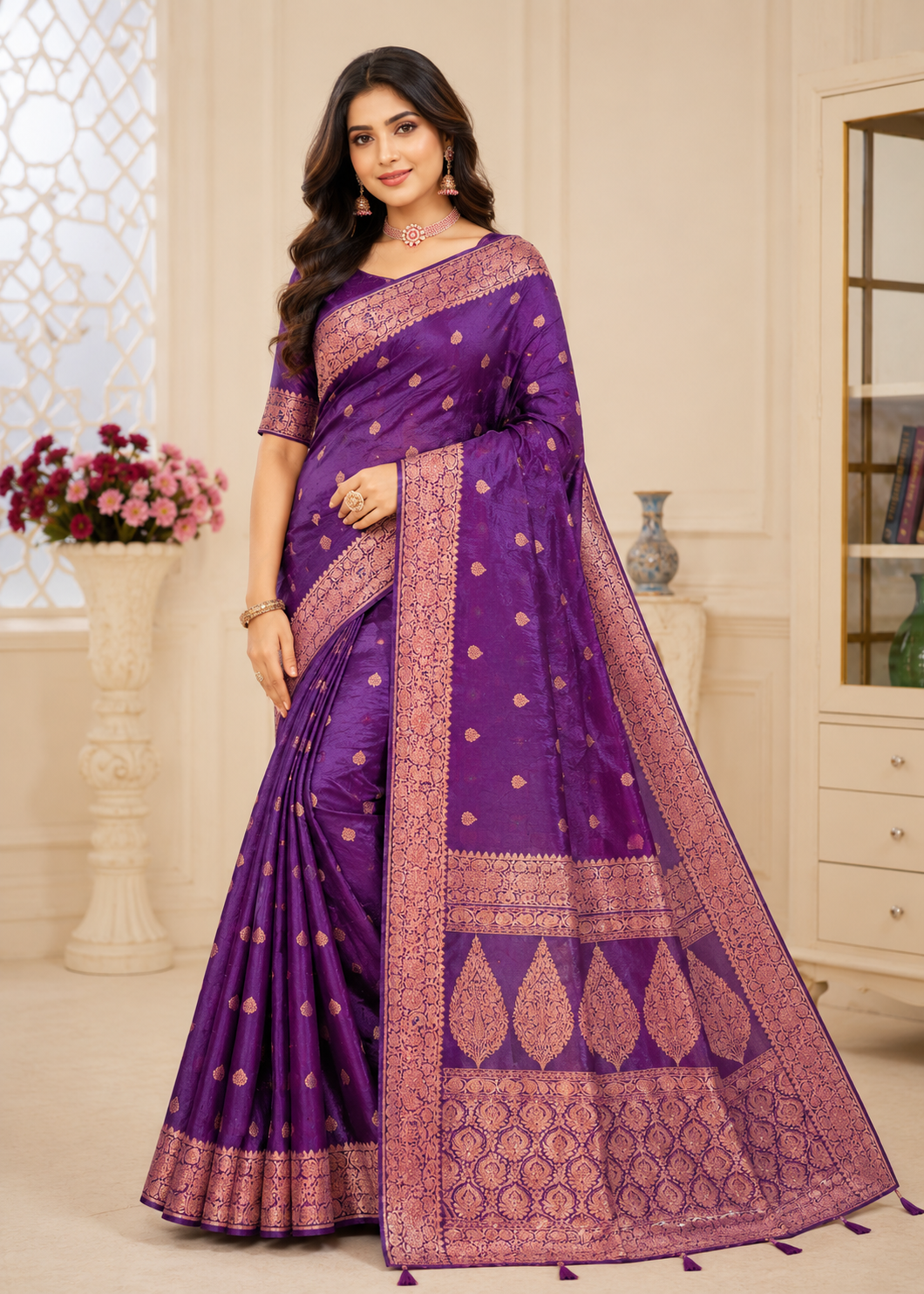 Open Border Pure Silk Saree