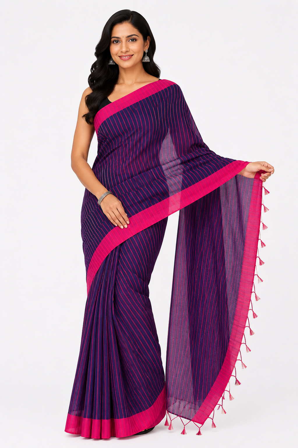 Stripe Khadi Handloom Saree