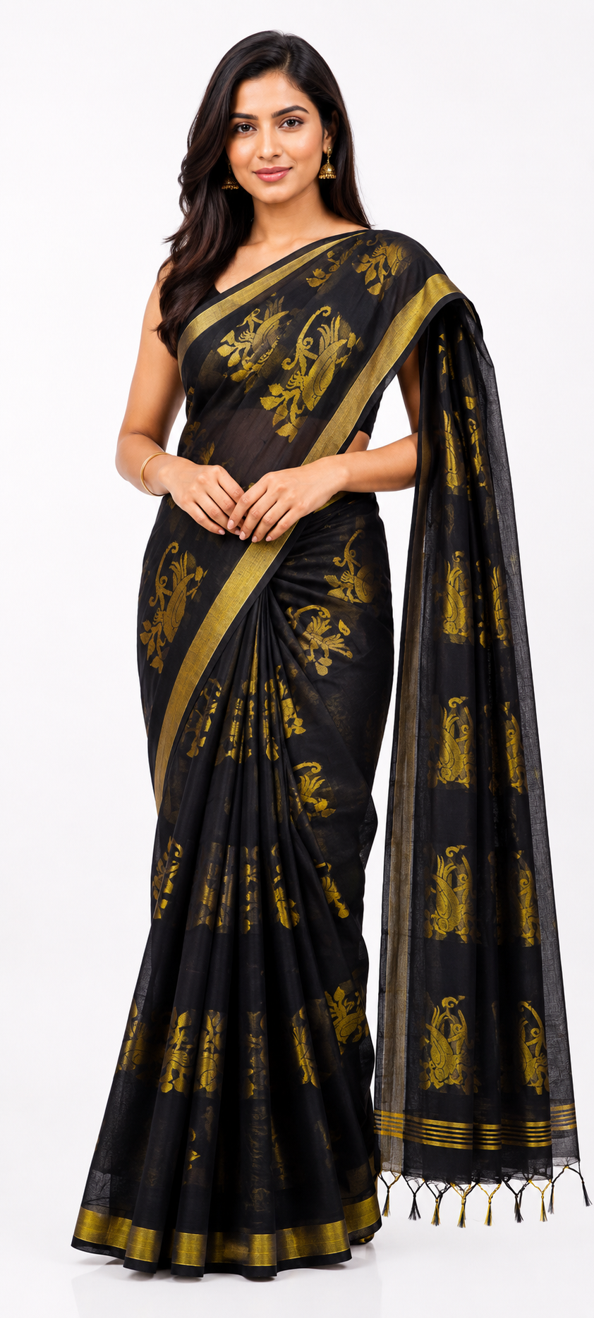 Pakhi Golden Zari Handloom saree