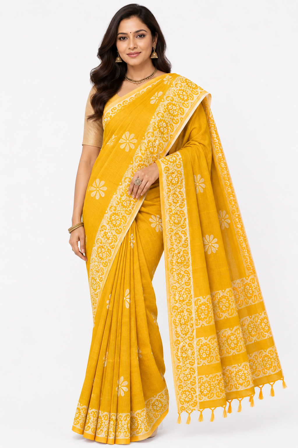 Printed Khadi Handloom Saree