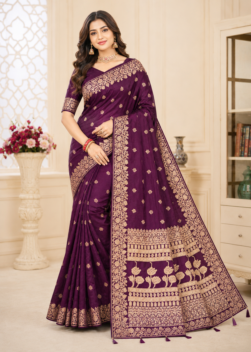 Open Border Pure Silk Saree