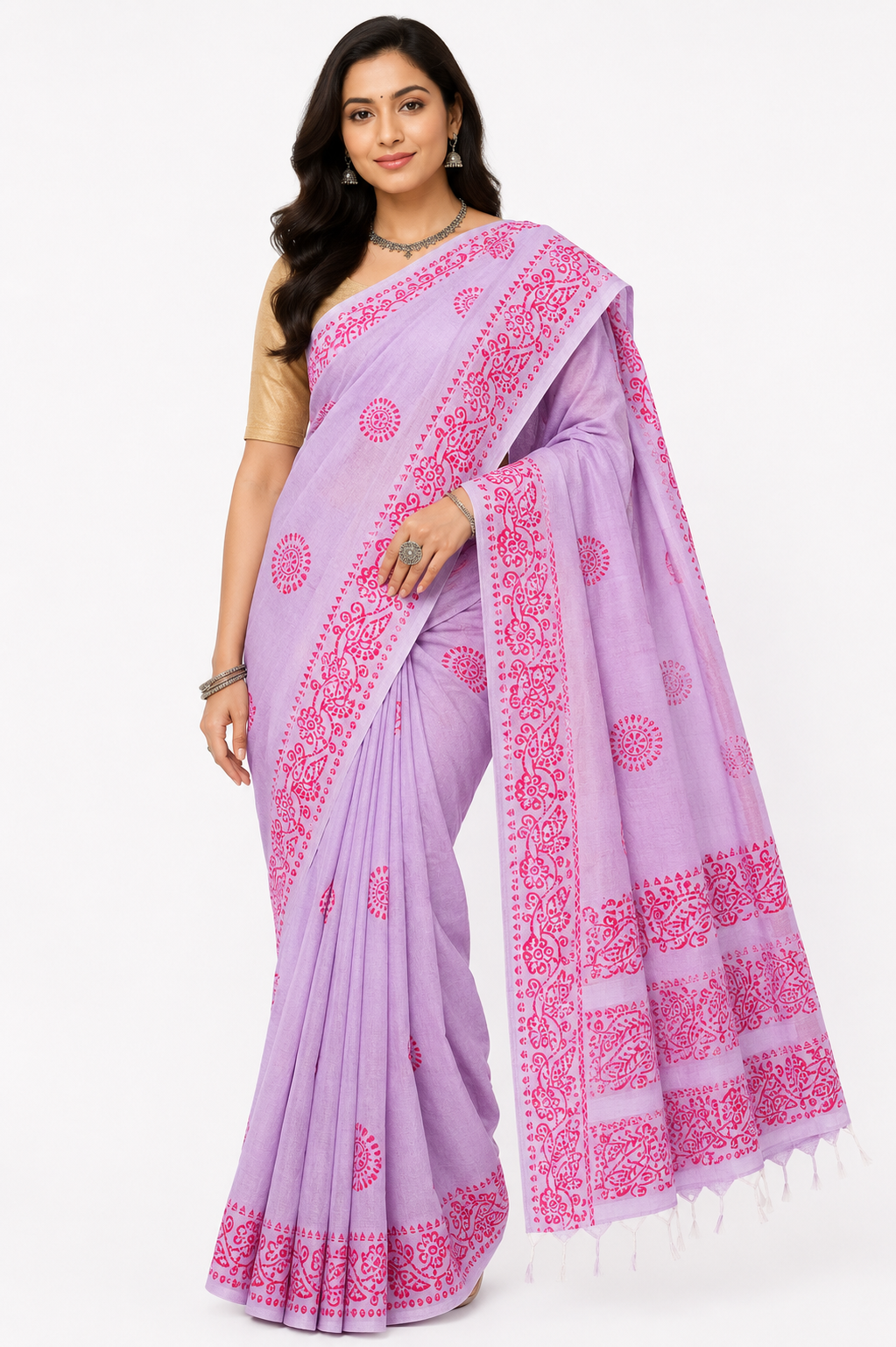 Printed Khadi Handloom Saree