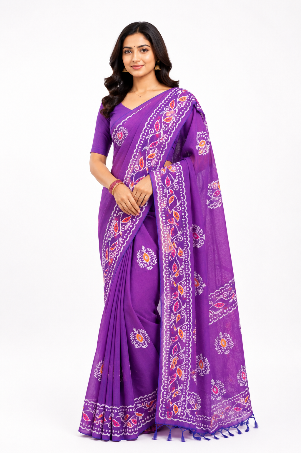 Batik print Handloom saree