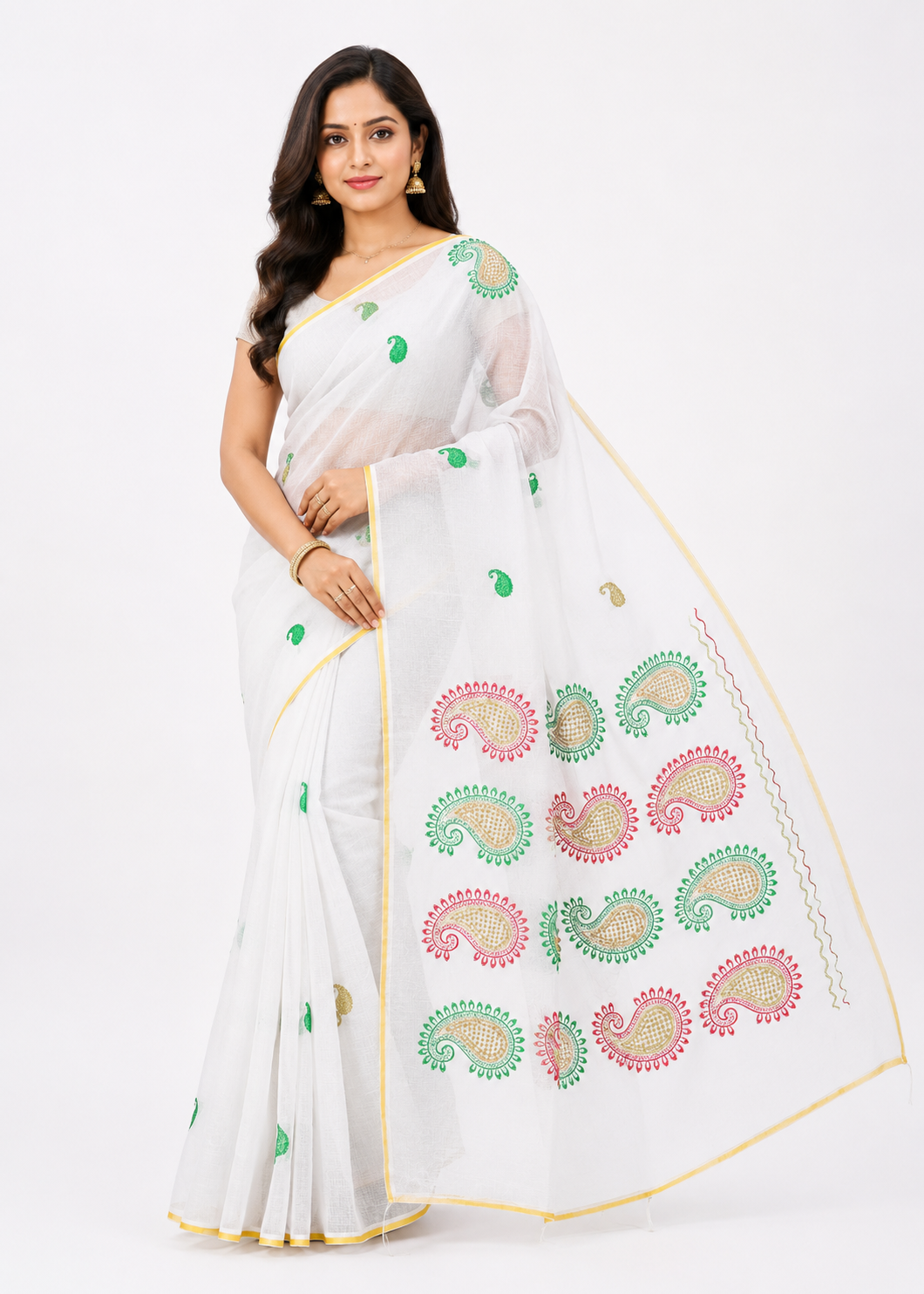 Embroidery Handloom Saree