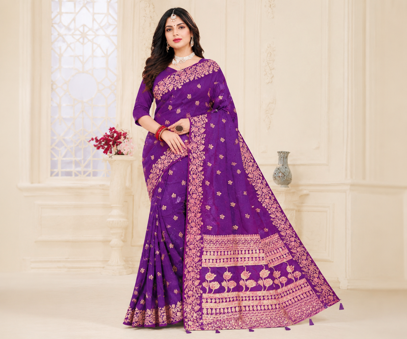 Open Border Pure Silk Saree