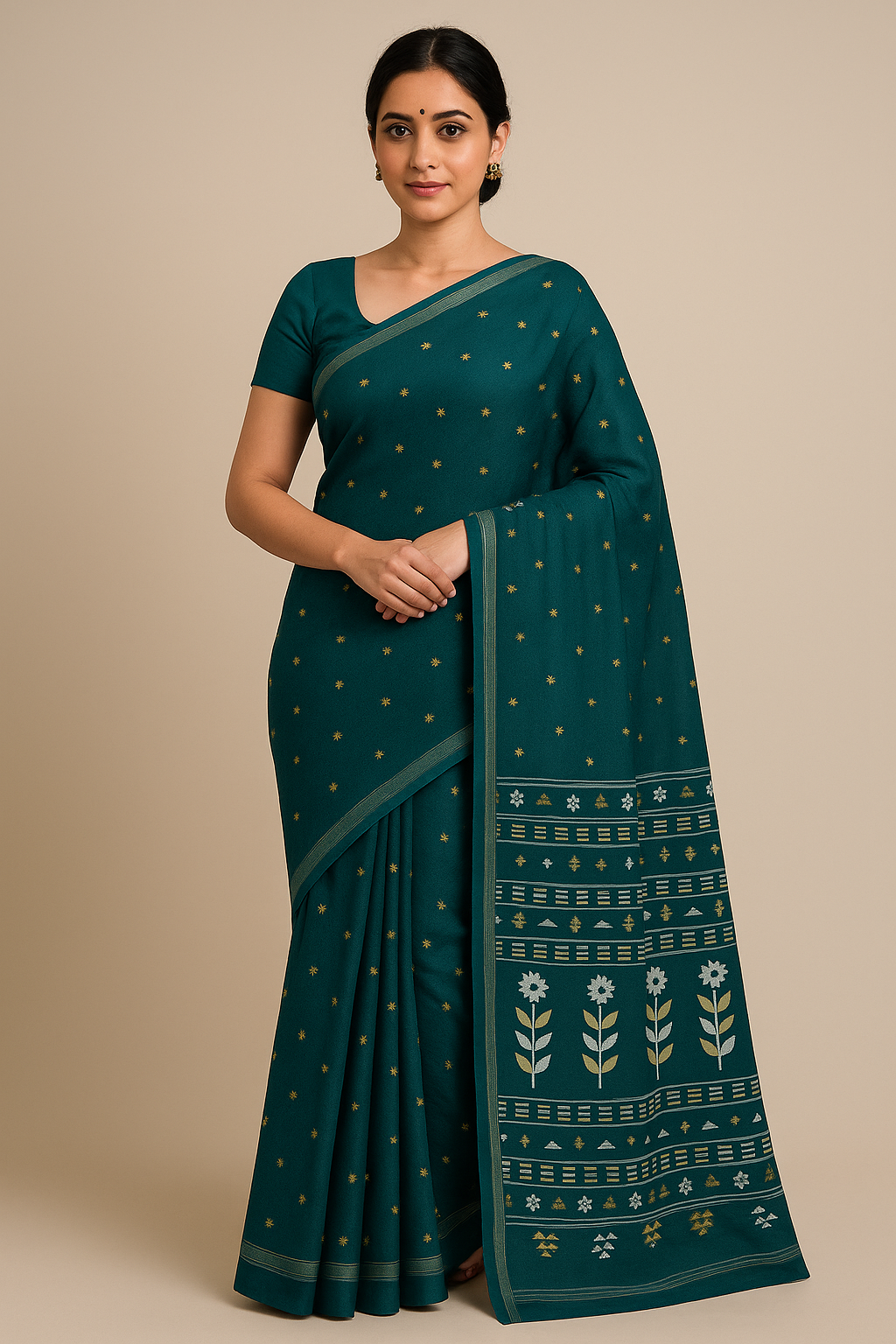 Elegant  Green handwork Saree