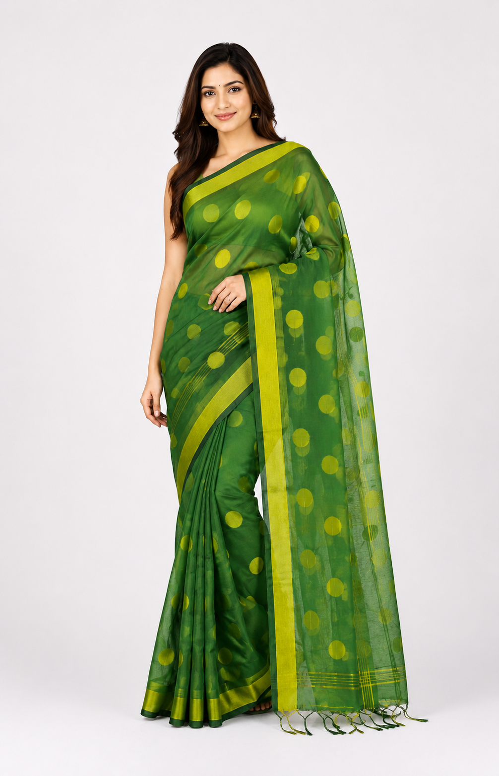 Ball Golden Zari Handloom saree