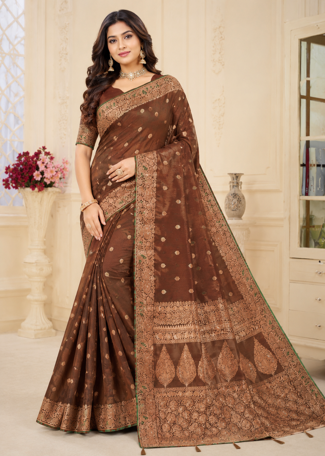 Open Border Pure Silk Saree