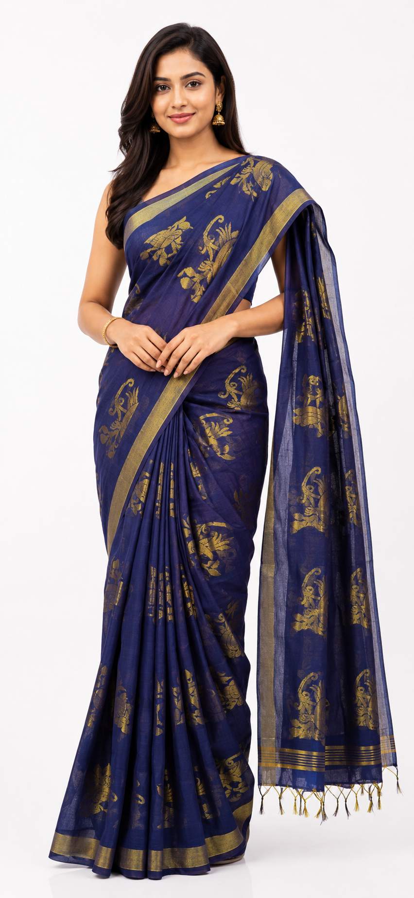 Pakhi Golden Zari Handloom saree