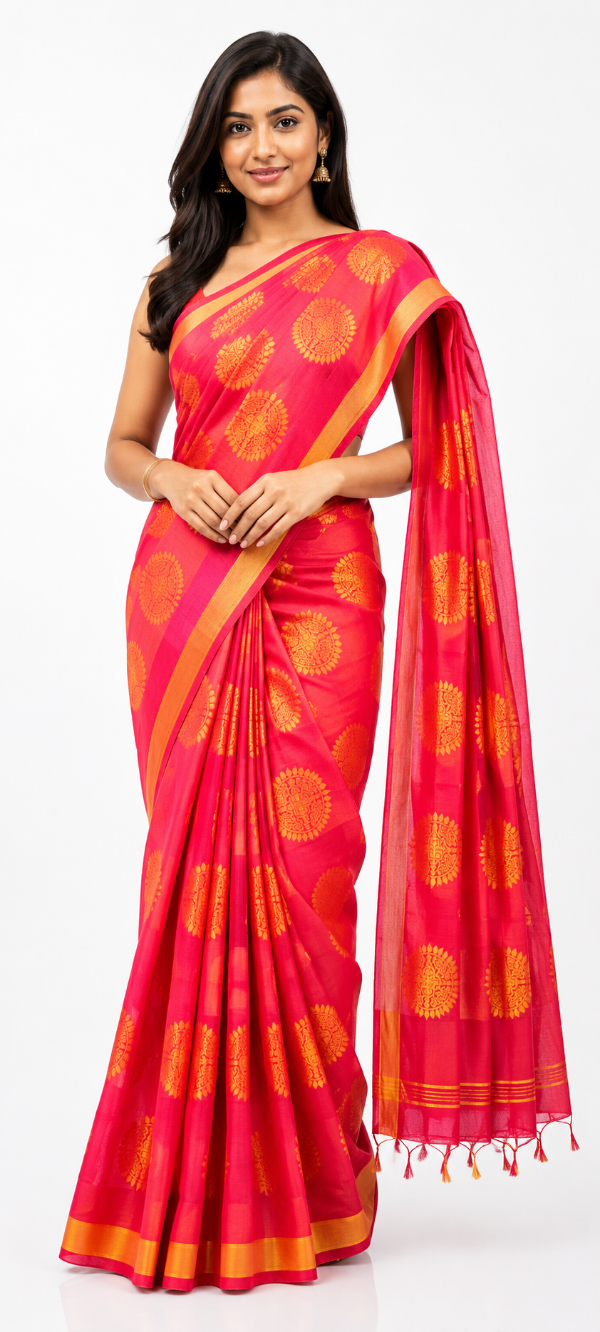 Chakra Golden Zari Handloom saree