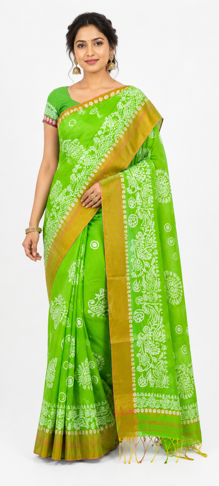  Batik print Handloom saree
