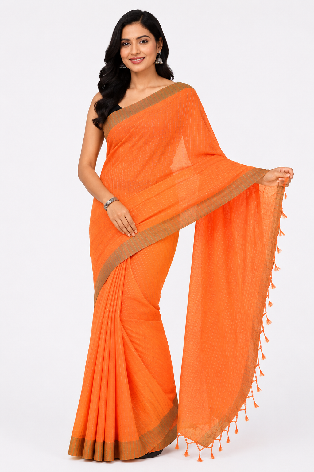 Stripe Khadi Handloom Saree