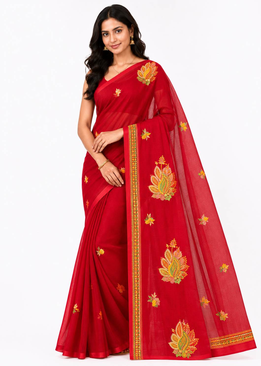 Embroidered Handloom Saree