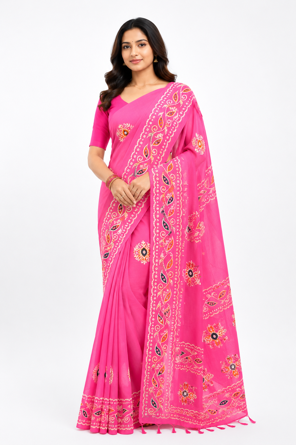 Batik print Handloom saree