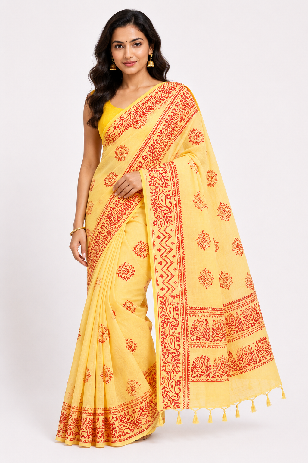 Printed Khadi Handloom Saree